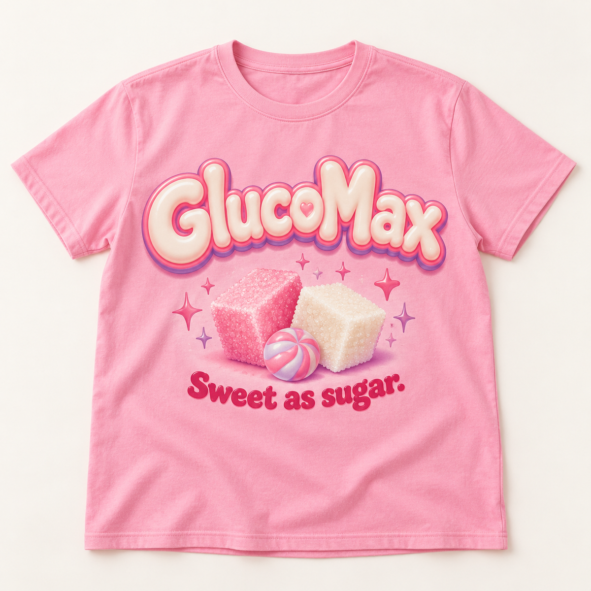 GlucoMax “Sweet as Sugar” Graphic T-Shirt - Candy Pink